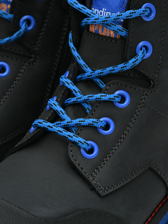 Ботинки с синей отделкой, черные Rondinella | Фото 6