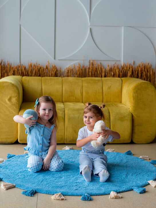 Хлопковый ковер Colorful Blue d140 Lillaland | Фото 2