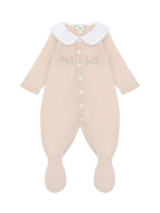 Комбинезон с белым воротником, бежевый Born to Bloom | Фото 1