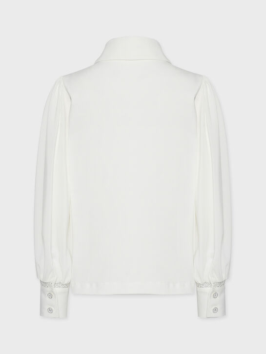 Рубашка с шитьем, белая KengLabel | Фото 2