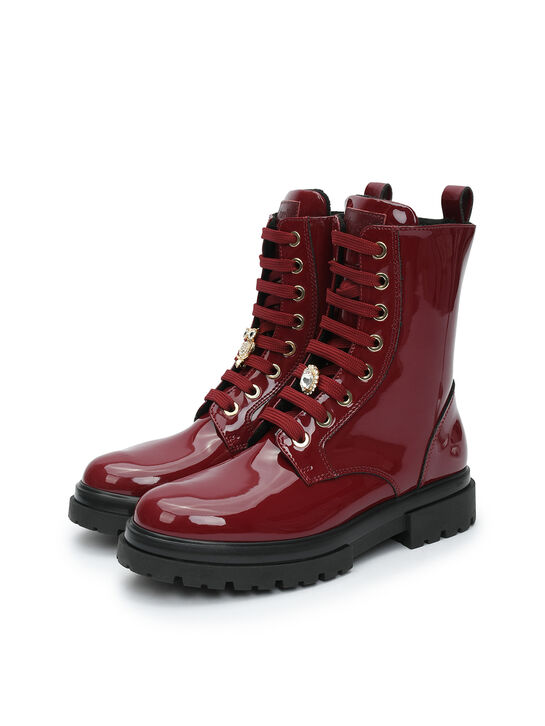Ботинки лаковые, красные Morelli | Фото 2