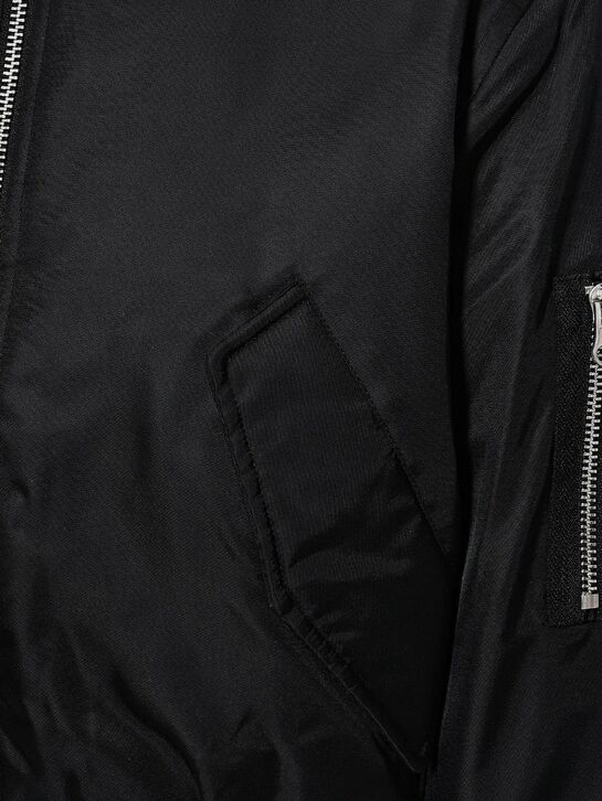 Куртка-бомбер утепленная с логотипом на спине, черная MM6 | Фото 3