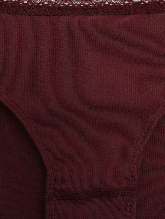 Трусы с кружевной отделкой, бордовые Sanetta | Фото 3
