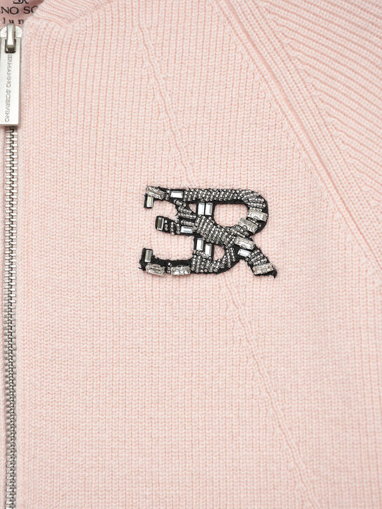 Кардиган с лого в стразах, розовый Ermanno Scervino | Фото 3