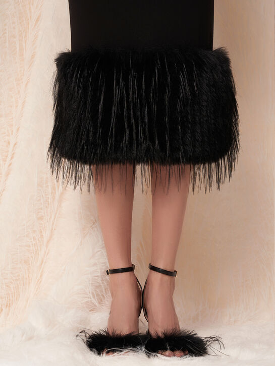 Платье-комбинация с отделкой эко-мехом Flashin | Фото 8