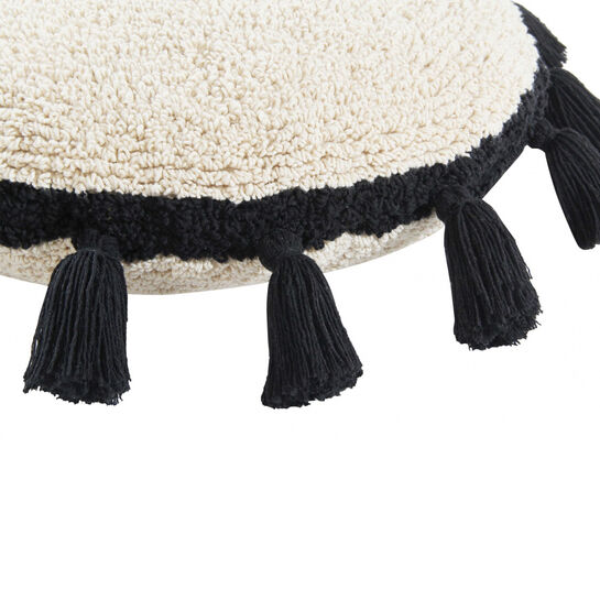 Подушка бежевая с черными кисточками 48d Lorena Canals | Фото 4