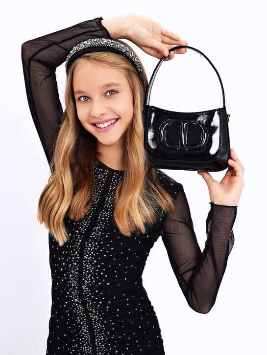 Сумка с лого в тон, черная TWINSET | Фото 2