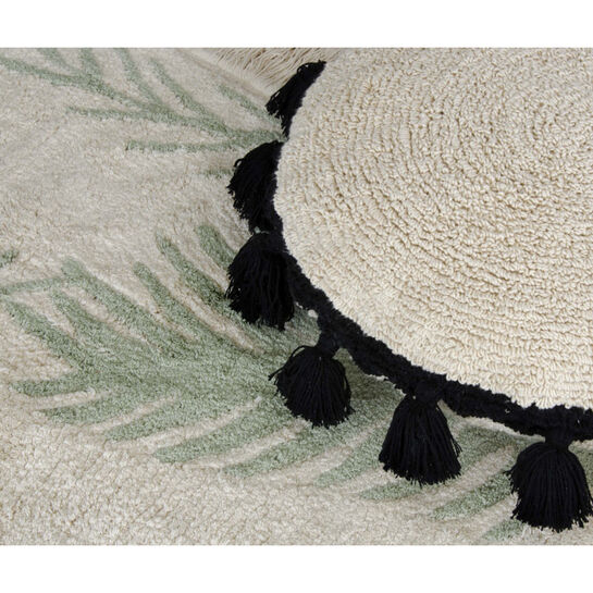 Подушка бежевая с черными кисточками 48d Lorena Canals | Фото 2