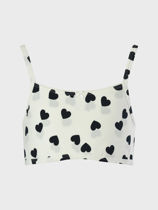 Бюстгальтер-топ, принт сердечки Sanetta | Фото 1