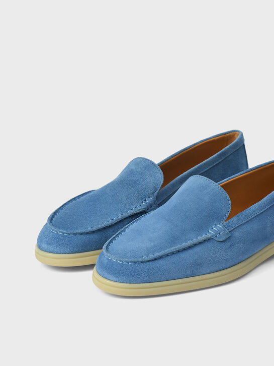 Лоферы замшевые, синие Gallucci | Фото 6