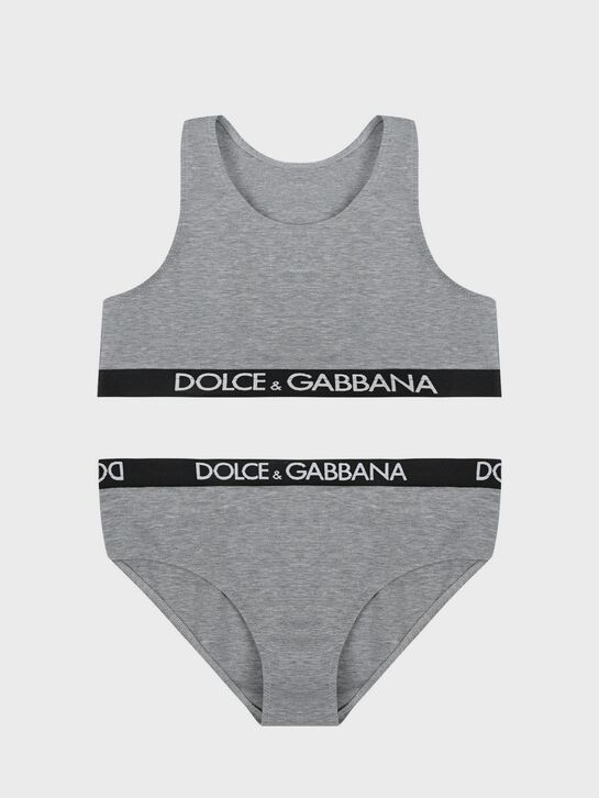 Комплект: топ и трусы, серый Dolce&Gabbana | Фото 1