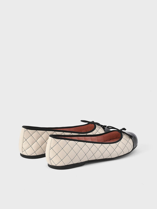 Балетки стеганые с черной отделкой Pretty Ballerinas | Фото 3