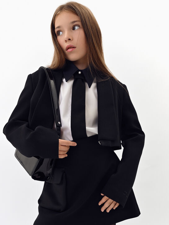 Пиджак укороченный, черный Elisabetta Franchi | Фото 2