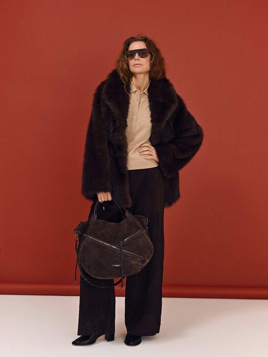 Брюки замшевые, коричневые Parosh | Фото 4