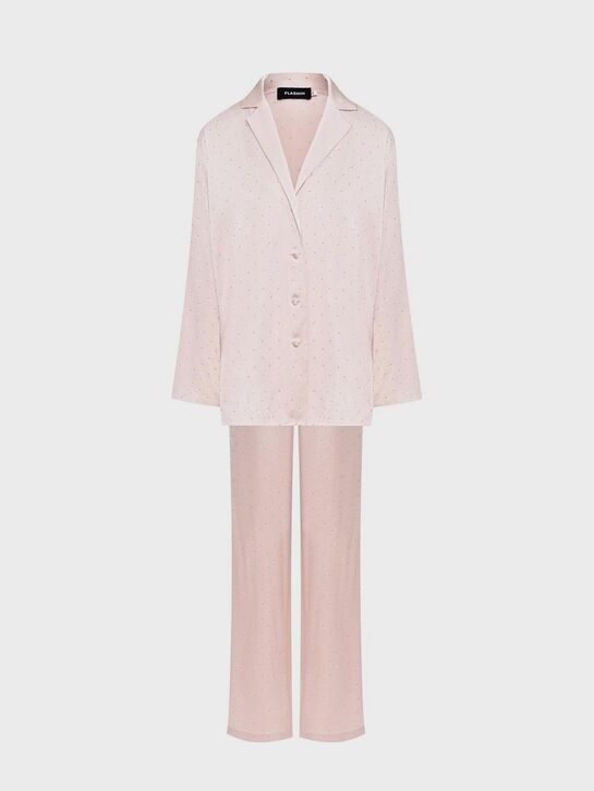 Комплект: жакет+брюки с мелкими стразами Flashin | Фото 1