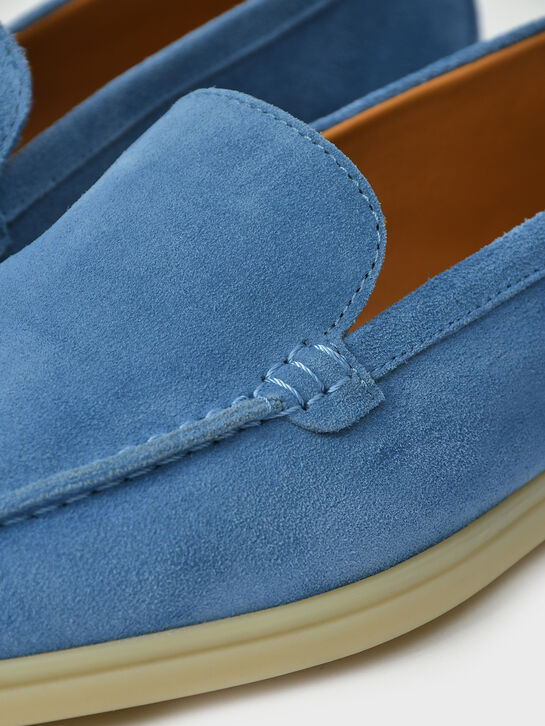Лоферы замшевые, синие Gallucci | Фото 7
