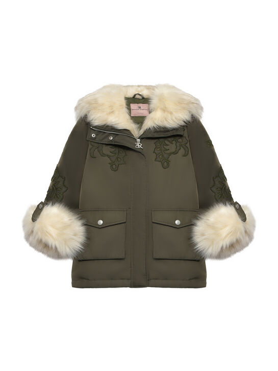 Куртка-парка с отделкой эко-мехом Ermanno Scervino | Фото 1