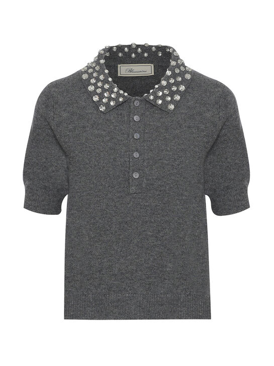 Джемпер-поло, серый Blumarine | Фото 1