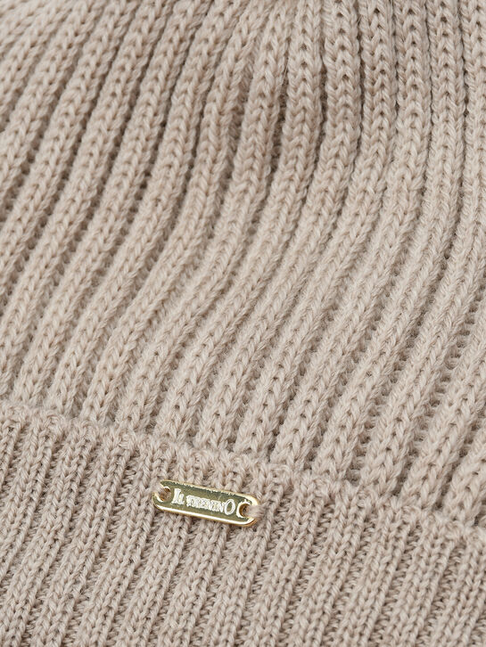 Шапка с меховым помопоном и завязками Il Trenino | Фото 3