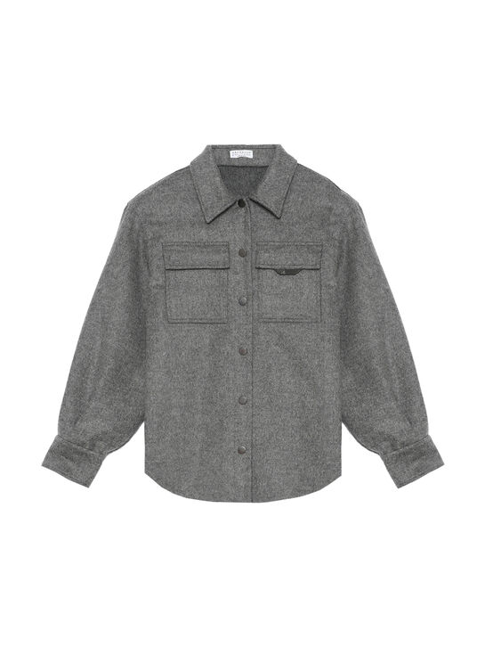 Рубашка утепленная с накладными карманами Brunello Cucinelli | Фото 1