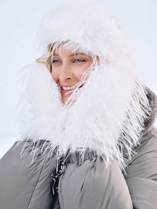 Повязка из эко-меха, белая Flashin | Фото 4