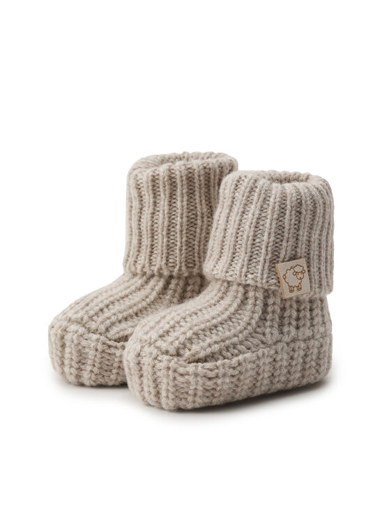 Пинетки вязаные, бежевые Maglificio di Verona | Фото 2