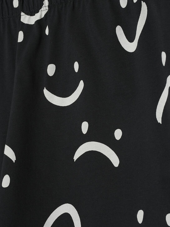 Пижама с принтом &quot;смайлы&quot;, черная Sanetta | Фото 6