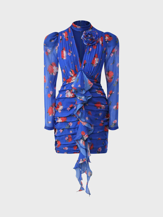 Платье Vienna с драпировкой, синее Roses & Lace | Фото 1