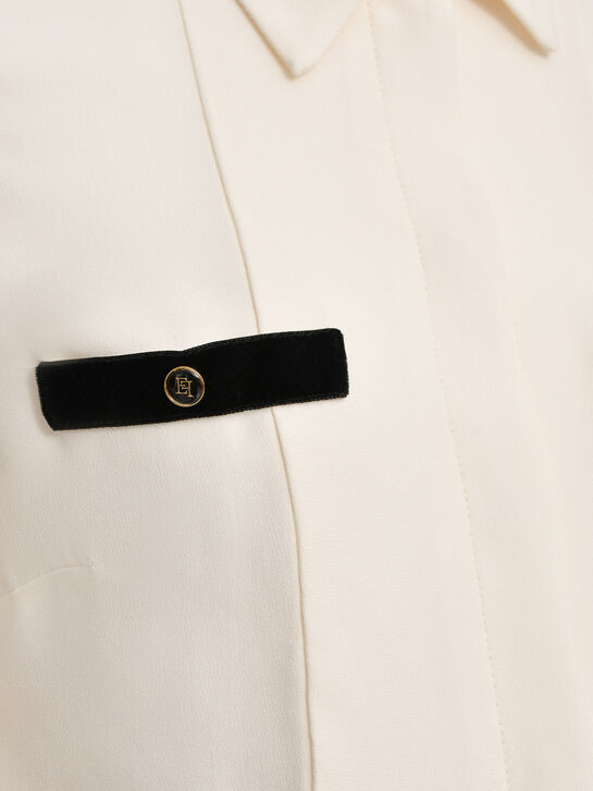 Блузка с воланами на манжетах Elisabetta Franchi | Фото 7