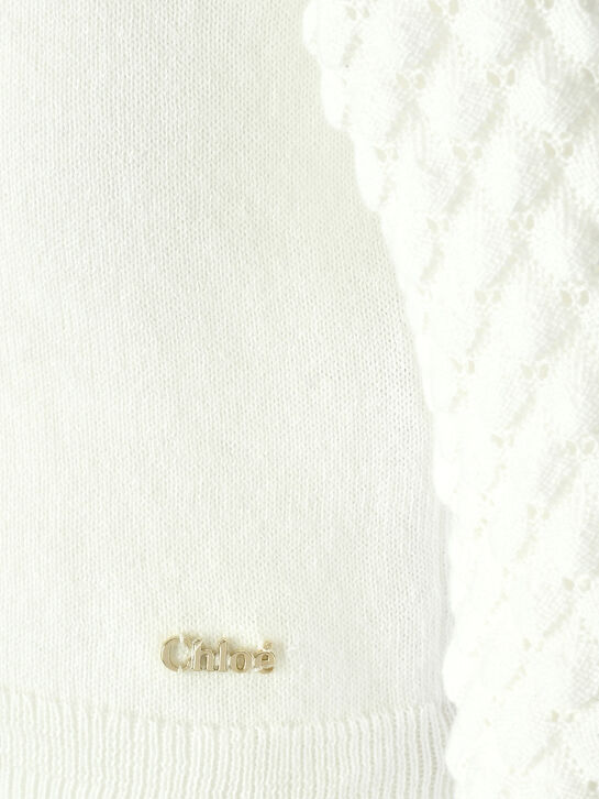 Кардиган с лого в тон, белый Chloe | Фото 3
