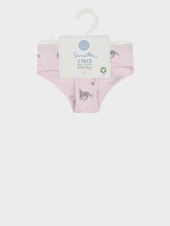 Комплект трусов с принтом лошадки + белые, 2шт Sanetta | Фото 1