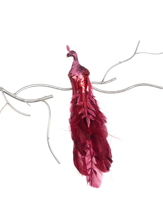 Декоративный красный Павлин с длинным хвостом, 36 см Goodwill | Фото 1