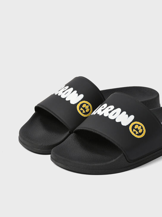 Шлепанцы с лого, черные Barrow | Фото 6