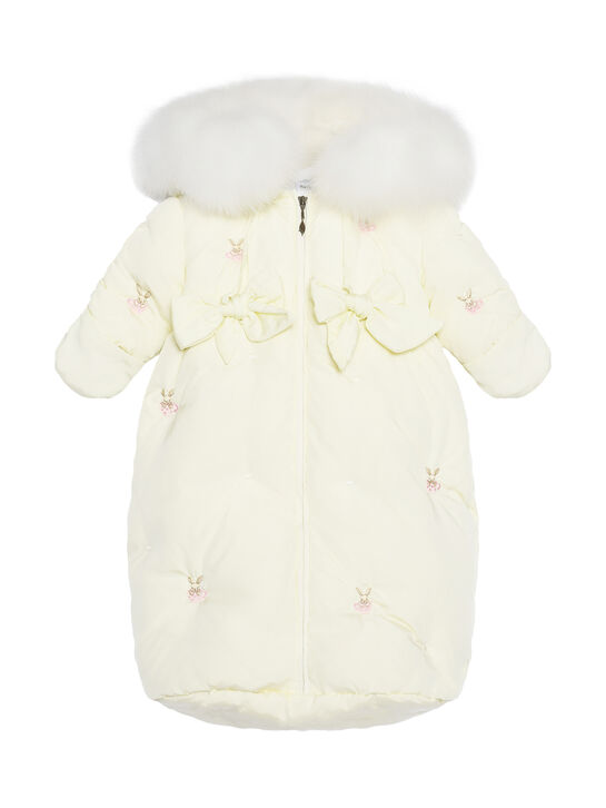 Конверт с отделкой мехом лисы, белый Manudieci | Фото 1