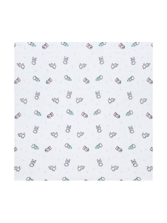 Комплект из 3 пеленок с принтом пингвины, 120х120 см Jan&Sofie | Фото 9