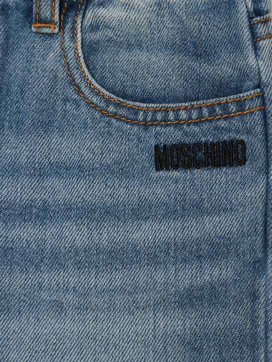Джинсы выбеленные, голубые Moschino | Фото 4