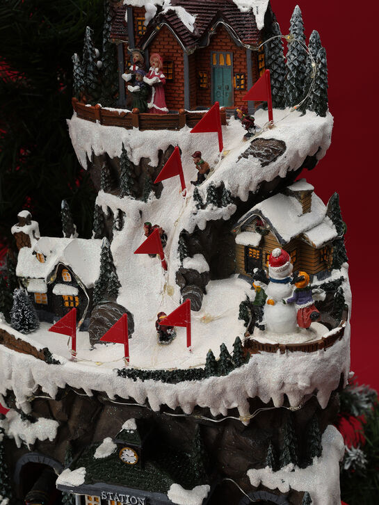 Новогодний сувенир &quot;Освещенная горная сцена. Поезд,&quot; 8 .мелодий Musicboxworld | Фото 4