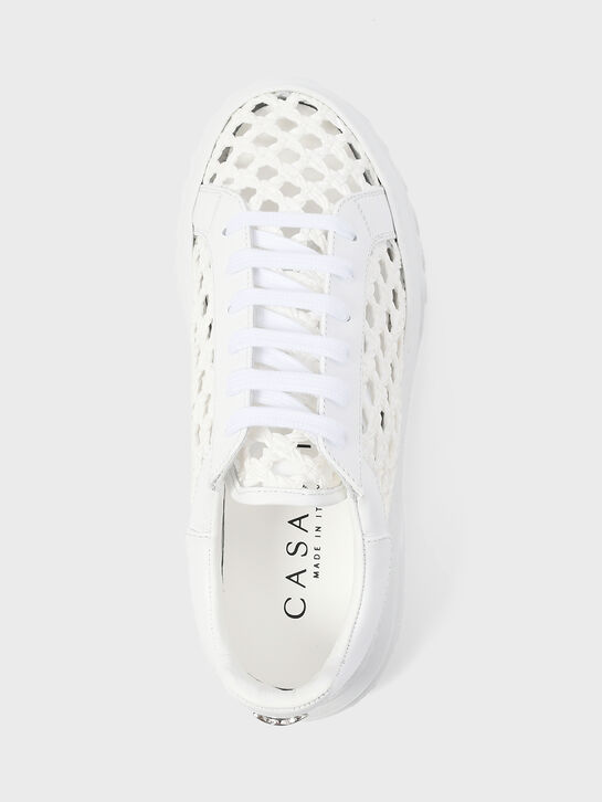 Кеды плетеные, белые Casadei | Фото 4