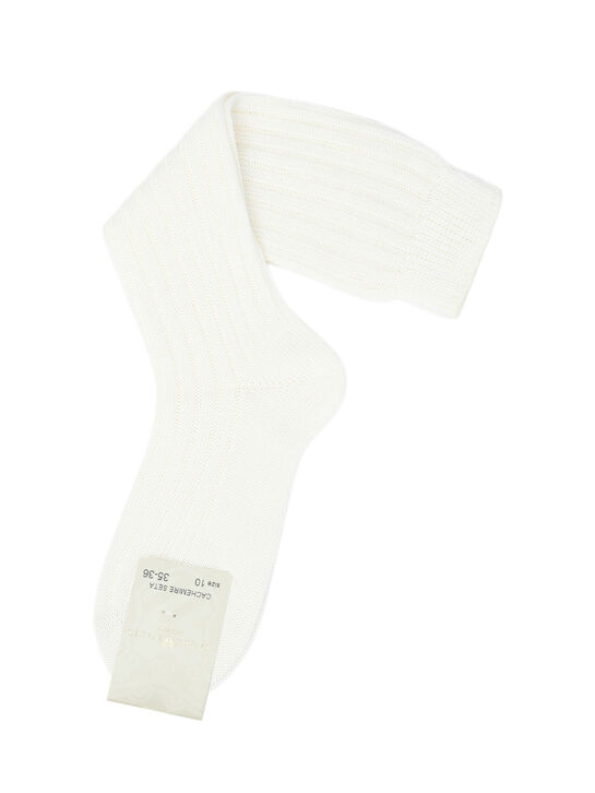 Носки из шерсти и кашемира, белые Story Loris | Фото 1