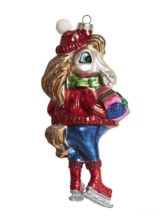 Подвеска Лошадь &quot;Джентльмен &quot;Ледовый праздник&quot; (стекло) 7х5х16 см Holiday Classics | Фото 2