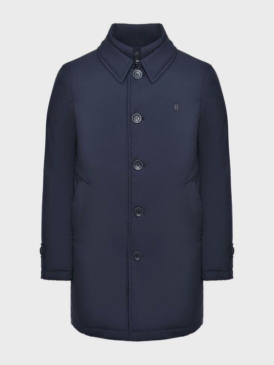 Куртка на пуговицах, темно-синяя Herno | Фото 1
