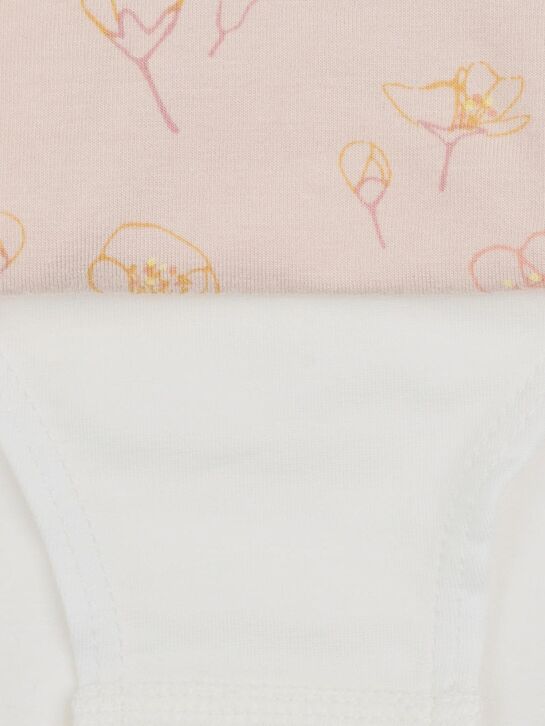 Комплект трусов с принтом цветы + белые, 2шт Sanetta | Фото 3