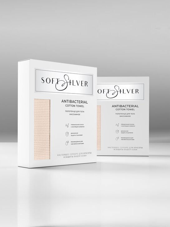 Полотенце массажное для тела 65х140 см, Double touch Soft Silver | Фото 5
