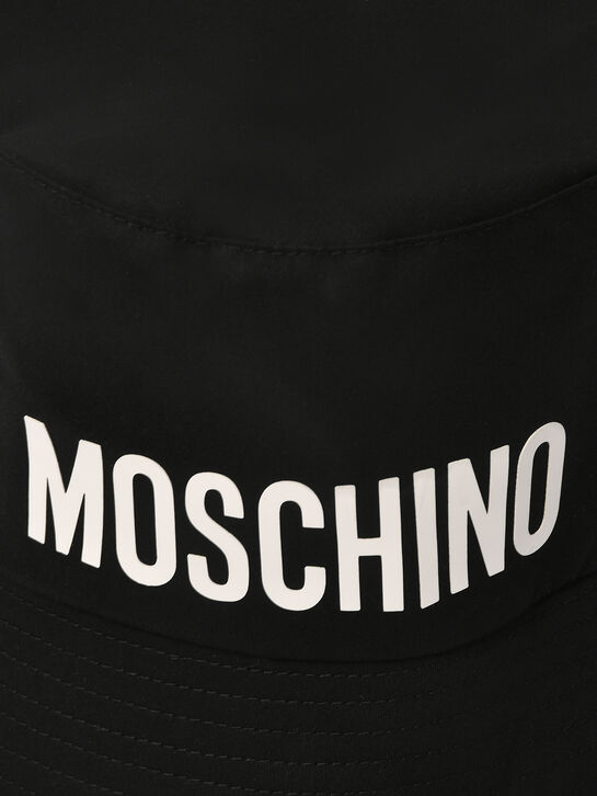 Панама с белым лого, черная Moschino | Фото 3