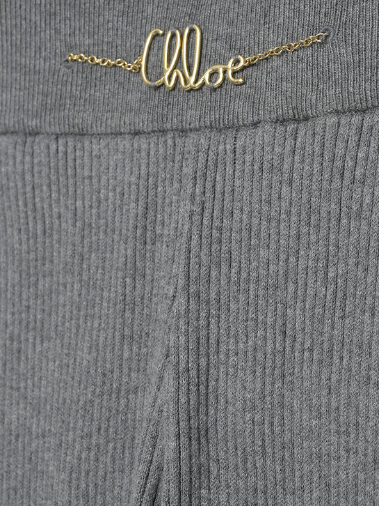 Брюки вязаные, серые Chloe | Фото 3