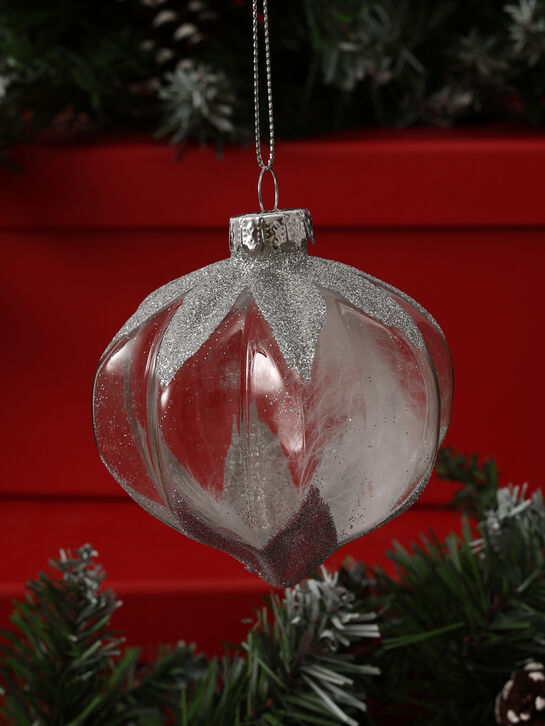 Елочные подвески Шары с серебристыми блестками, 8 см Goodwill | Фото 3