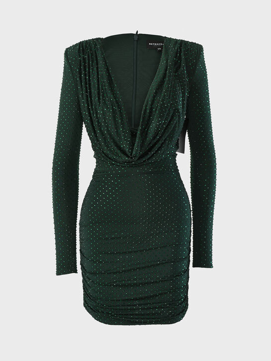 Платье-мини с кристаллами и драпировкой Retrofete | Фото 1