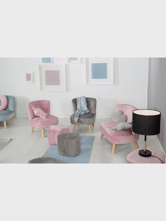 Детское велюровое кресло Lil Sofa, серый Roba | Фото 13