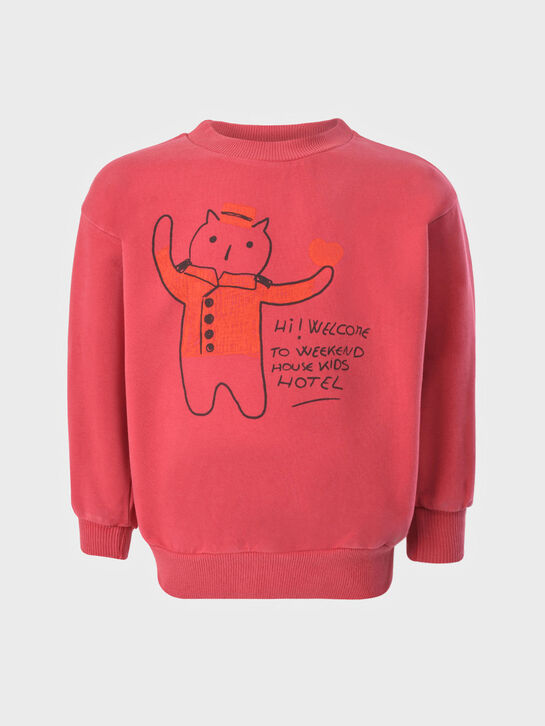 Свитшот, принт кот и надписи Weekend house kids | Фото 1