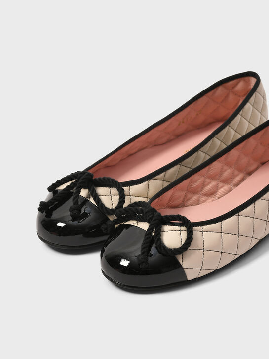 Балетки стеганые с черным носом Pretty Ballerinas | Фото 6